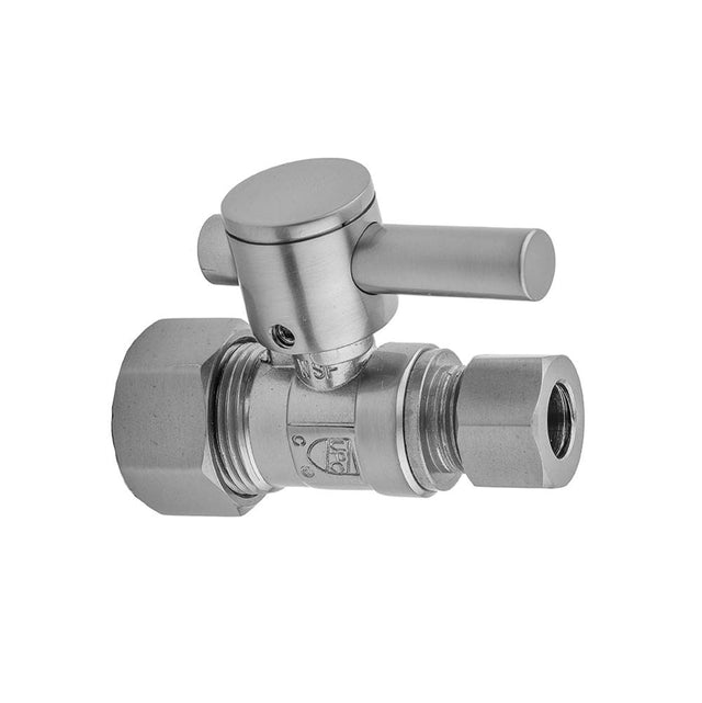 Jaclo - Quarter Turn Straight Pattern 5/8'' O.D. Compression (Fits 1/2'' Copper) x 3/8'' O.D. Supply Valve with Contempo Lever Handle - White
