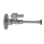 Jaclo - Quarter Turn Straight Pattern 5/8'' O.D. Compression (Fits 1/2'' Copper) x 3/8'' O.D. Toilet Supply Kit with Square Lever Handle, 20'' Supply Tube, Escutcheon - White