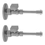 Jaclo - Quarter Turn Straight Pattern 5/8'' O.D. Compression (Fits 1/2'' Copper) x 3/8'' O.D. Faucet Supply Kit with Square Handle, 20'' Supply Tubes, Escutcheons - White