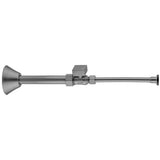 Jaclo - Quarter Turn Straight Pattern 5/8'' O.D. Compression (Fits 1/2'' Copper) x 3/8'' O.D. Toilet Supply Kit Square Handle, 20'' Supply Tube, Cover Tube, Escutcheon - White