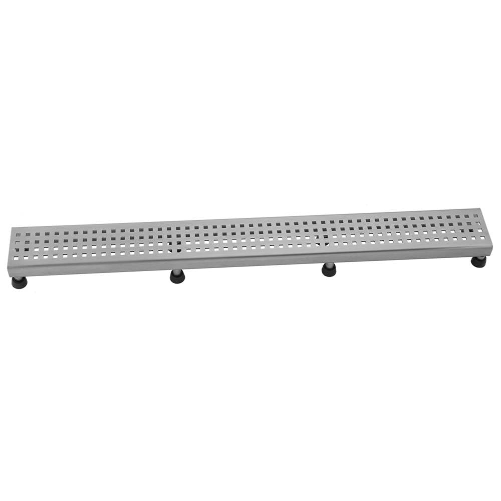 Jaclo - 32'' Channel Drain Square Dotted Grate - Polished Stainless