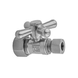 Jaclo - Quarter Turn Straight Pattern 5/8'' O.D. Compression (Fits 1/2'' Copper) x 1/2'' O.D. Supply Valve with Standard Cross Handle - White