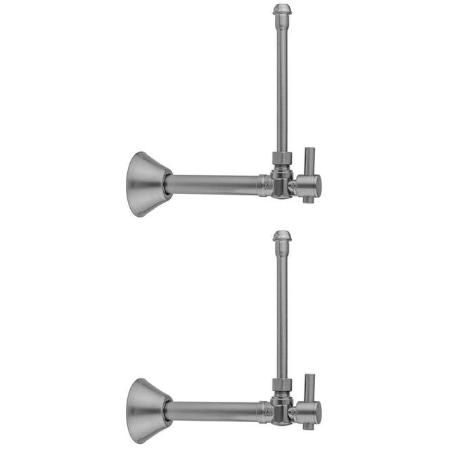 Jaclo - Quarter Turn Angle Pattern 1/2'' Copper (Sweat Fit) x 3/8'' O.D. Faucet Supply Kit with Contempo Lever Handle, 20'' Supply Tubes & Bell Escutcheons - White