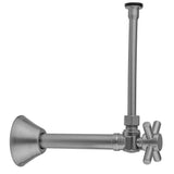 Jaclo - Quarter Turn Angle Pattern 1/2'' Copper (Sweat Fit) x 3/8'' O.D. Toilet Supply Kit with Contempo Cross Handle, 20'' Supply Tube, Escutcheon - White