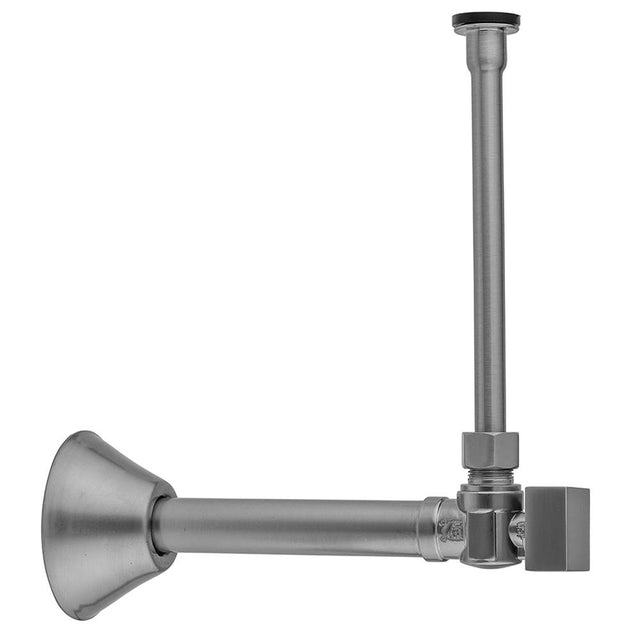 Jaclo - Quarter Turn Angle Pattern 1/2'' Copper (Sweat Fit) x 3/8'' O.D. Toilet Supply Kit with Square Handle, 20'' Supply Tube, Escutcheon - White