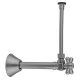 Jaclo - Quarter Turn Angle Pattern 1/2'' Copper (Sweat Fit) x 3/8'' O.D. Toilet Supply Kit with Standard Cross Handle, 20'' Supply Tube, Escutcheon - White