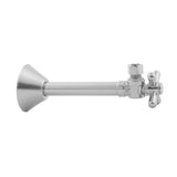 Jaclo - Quarter Turn 1/2'' Copper (Sweat Fit) x 3/8'' O.D. Outlet Angle Supply Valve with Standard Cross Handle - White