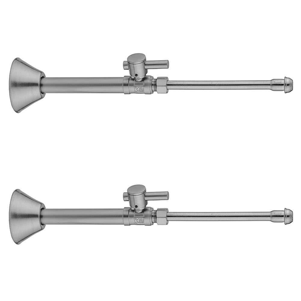 Jaclo - Quarter Turn Straight Pattern 1/2'' Copper (Sweat Fit) x 3/8'' O.D. Faucet Supply Kit with Contempo Lever Handle, 20'' Supply Tubes, Escutcheons - White