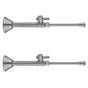Jaclo - Quarter Turn Straight Pattern 1/2'' Copper (Sweat Fit) x 3/8'' O.D. Faucet Supply Kit with Contempo Lever Handle, 20'' Supply Tubes, Escutcheons - White