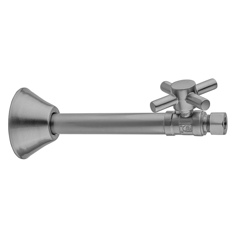 Jaclo - Quarter Turn Straight Pattern 1/2'' Copper (Sweat Fit) x 3/8'' O.D. Supply Valve with Contempo Cross Handle - White
