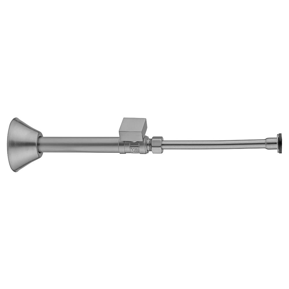 Jaclo - Quarter Turn Straight Pattern 1/2'' Copper (Sweat Fit) x 3/8'' O.D. Toilet Supply Kit with Square Handle, 20'' Supply Tube, Escutcheon - White