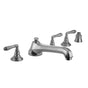 Jaclo - Westfield Roman Tub Set with Low Spout and Smooth Lever Handles and Straight Handshower Mount - Vintage Bronze