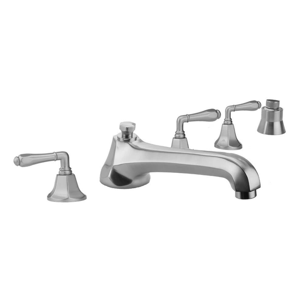 Jaclo - Astor Roman Tub Set with Low Spout and Smooth Lever Handles and Straight Handshower Mount - Vintage Bronze