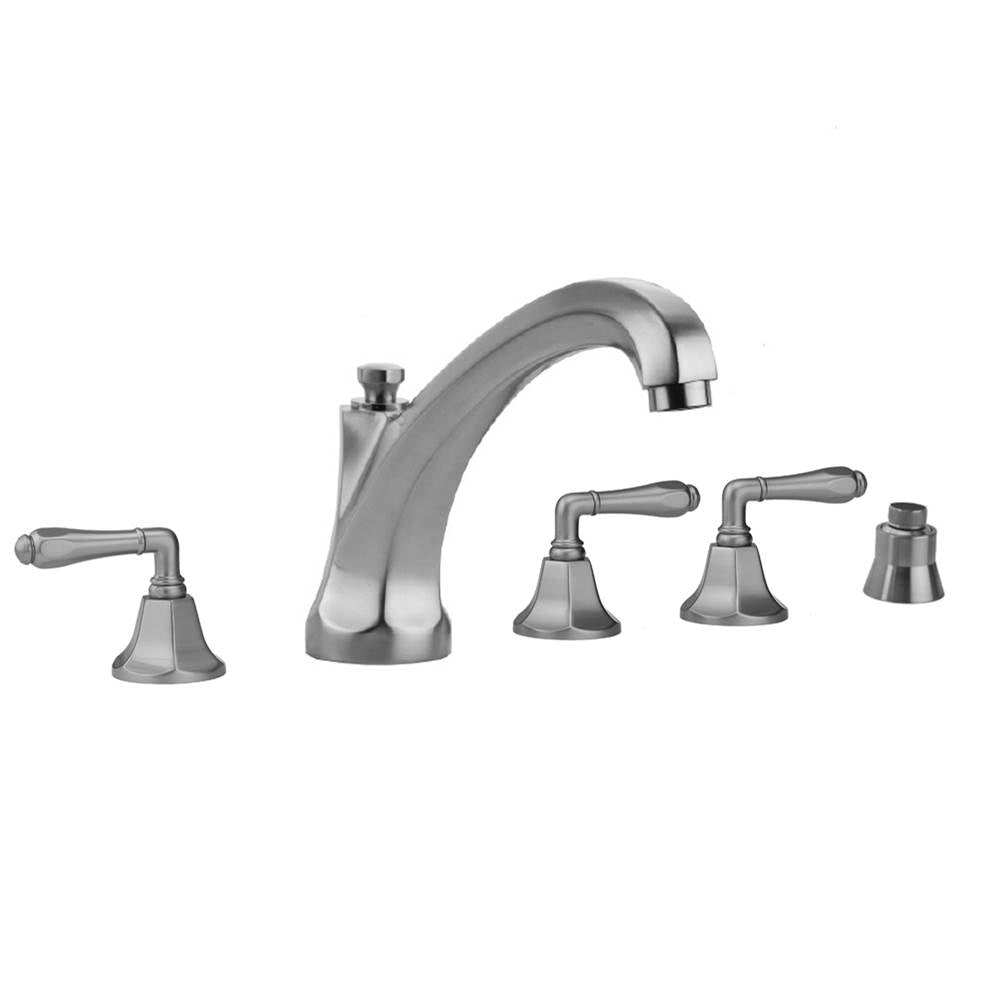 Jaclo - Astor Roman Tub Set with High Spout and Smooth Lever Handles and Straight Handshower Mount - Vintage Bronze