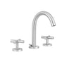 Jaclo - Uptown Contempo Slim Faucet with Round Escutcheons & Contempo Slim Cross Handles - White