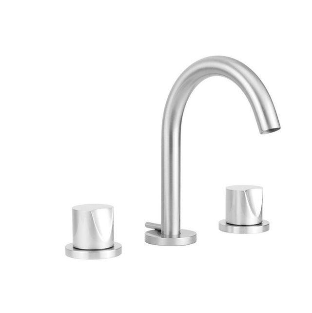 Jaclo - Uptown Contempo Slim Faucet with Round Escutcheons & Thumb Handles - White
