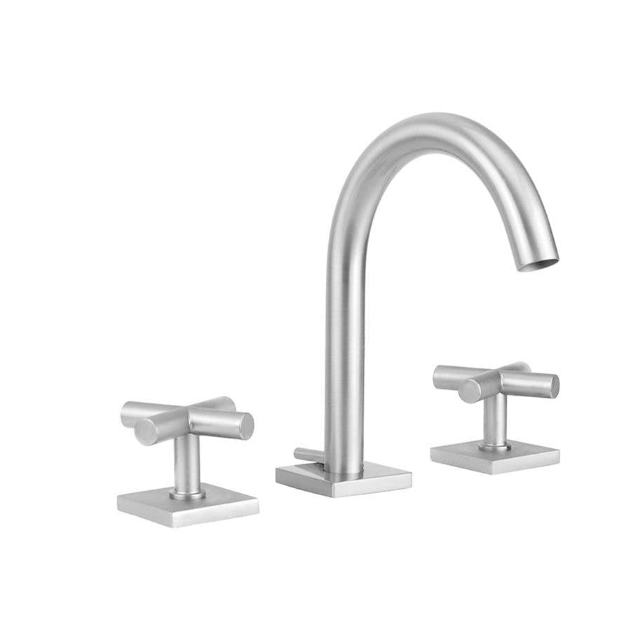 Jaclo - Uptown Contempo Slim Faucet with Square Escutcheons & Contempo Slim Cross Handles- 1.2 GPM - White