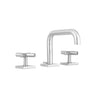Jaclo - Downtown Contempo Slim Faucet with Square Escutcheons & Contempo Slim Cross Handles - White