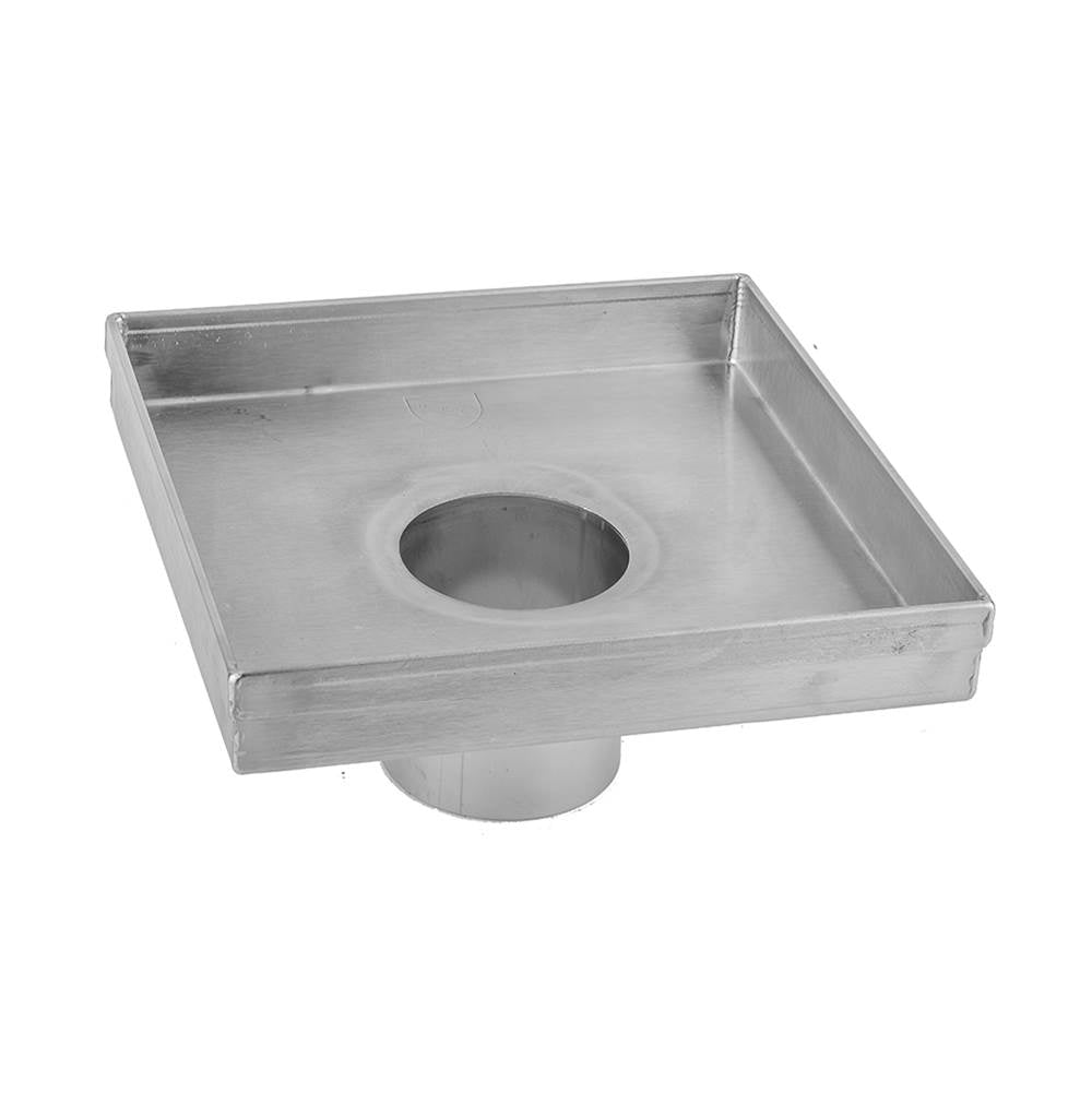 Jaclo - 6'' x 6'' Square Channel Drain Body - Brushed Stainless