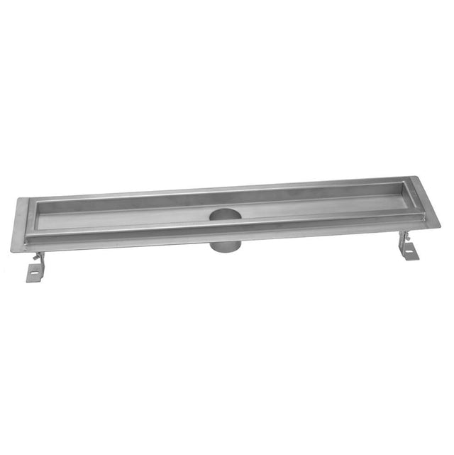 Jaclo - 36'' Bottom Outlet  Channel Drain Body - Polished Stainless