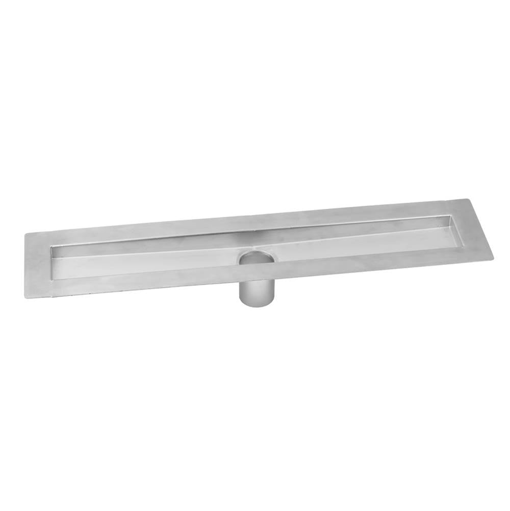 Jaclo - 32'' zeroEDGE Bottom Outlet  Channel Drain Body - Brushed Stainless