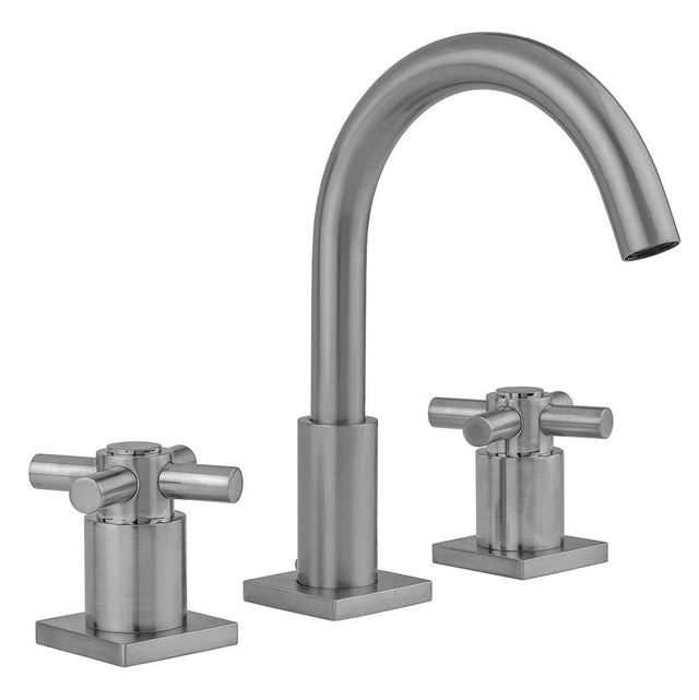 Jaclo - Uptown Contempo Faucet with Square Escutcheons & Contempo High Cross Handles - White