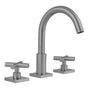 Jaclo - Uptown Contempo Faucet with Square Escutcheons & Contempo Hub Base Cross Handles -1.2 GPM - White