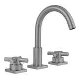 Jaclo - Uptown Contempo Faucet with Square Escutcheons & Low Contempo Cross Handles- 0.5 GPM - White