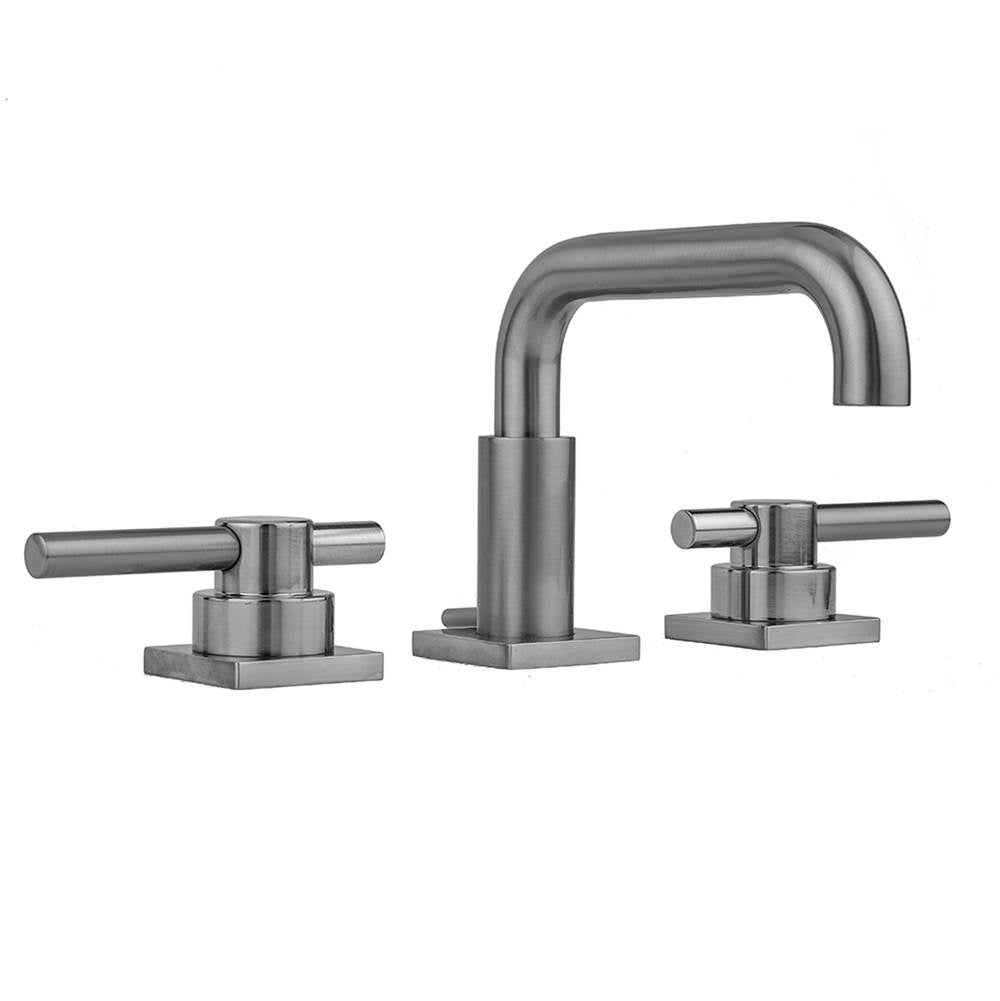 Jaclo - Downtown  Contempo Faucet with Square Escutcheons & Peg Lever Handles - White