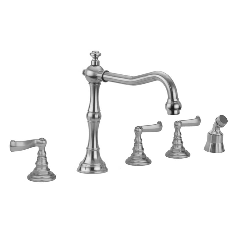 Jaclo - Roaring 20's Roman Tub Set with Ribbon Lever Handles and Angled Handshower - Vintage Bronze