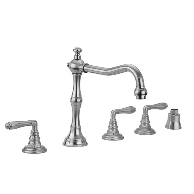 Jaclo - Roaring 20's Roman Tub Set with Smooth Lever Handles and Straight Handshower - Vintage Bronze