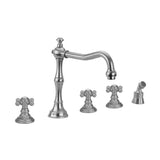 Jaclo - Roaring 20's Roman Tub Set with Ball Cross Handles and Angled Handshower - Vintage Bronze