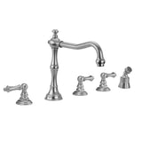 Jaclo - Roaring 20's Roman Tub Set with Ball Lever Handles and Angled Handshower - Vintage Bronze