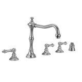 Jaclo - Roaring 20's Roman Tub Set with Ball Lever Handles and Straight Handshower - Vintage Bronze