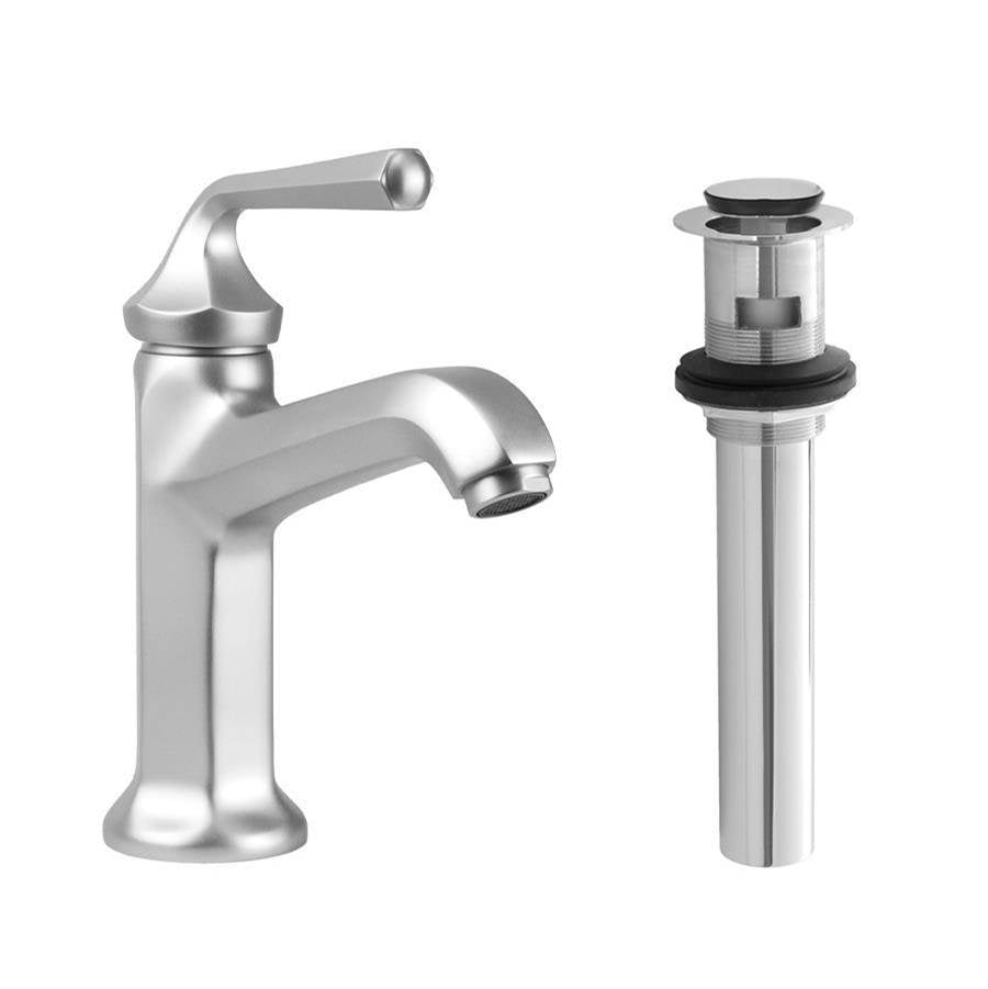 Jaclo - Hex Single Hole Faucet with Push Top Drain- 0.5 GPM - White