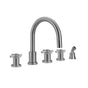 Jaclo - Contempo Roman Tub Set with Contempo High Cross Handles and Angled Handshower - Vintage Bronze