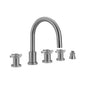 Jaclo - Contempo Roman Tub Set with Contempo High Cross Handles and Straight Handshower - Vintage Bronze