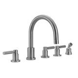 Jaclo - Contempo Roman Tub Set with High Lever Handles and Angled Handshower - Vintage Bronze