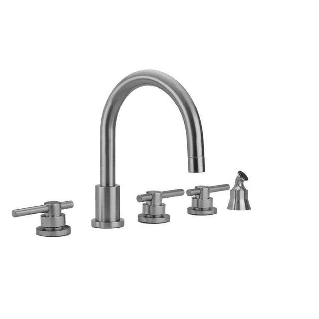 Jaclo - Contempo Roman Tub Set with Peg Lever Handles and Angled Handshower - Vintage Bronze