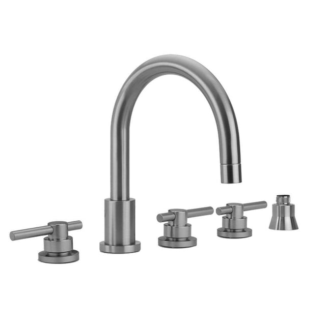 Jaclo - Contempo Roman Tub Set with Peg Lever Handles and Straight Handshower - Vintage Bronze