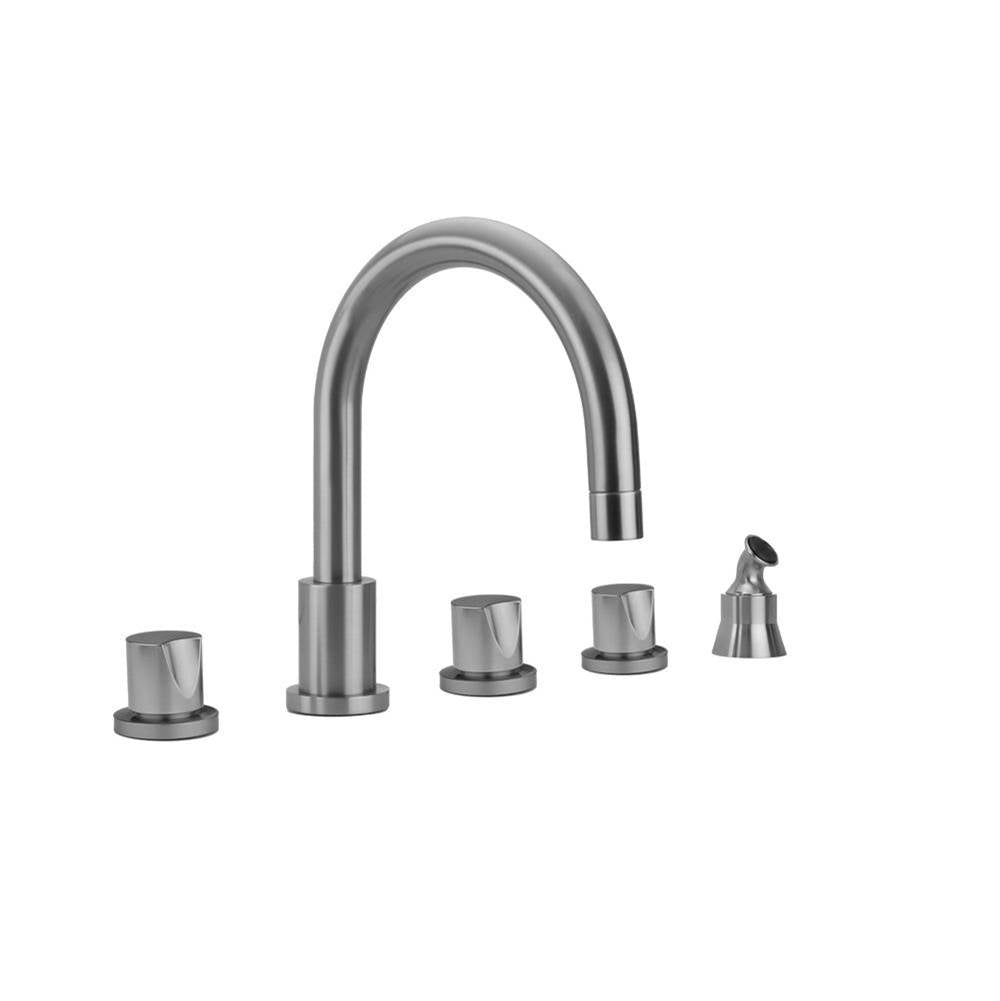 Jaclo - Contempo Roman Tub Set with Thumb Handles and Angled Handshower - Vintage Bronze