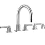 Jaclo - Contempo Uptown Roman Tub Set with High Lever Handles - Square Escutcheons and Straight Handshower Holder - Vintage Bronze