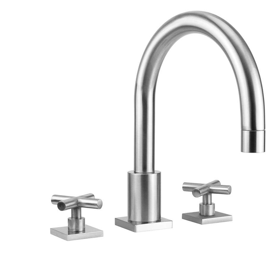 Jaclo - Contempo Uptown Roman Tub Set with Hub Base Cross Handles and Square Escutcheons - White