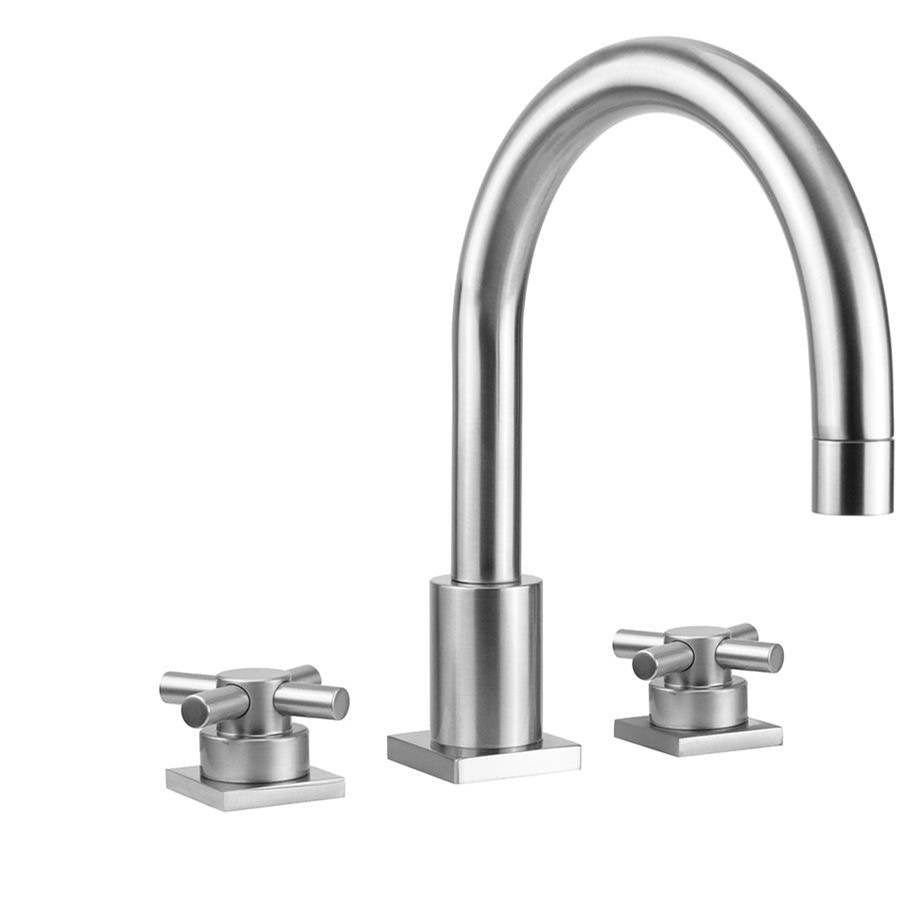 Jaclo - Contempo Uptown Roman Tub Set with Contempo Low Cross Handles - Square Escutcheons - White