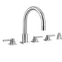 Jaclo - Contempo Uptown Roman Tub Set with Low Contempo Lever Handles - Square Escutcheons and Straight Handshower Holder - Vintage Bronze