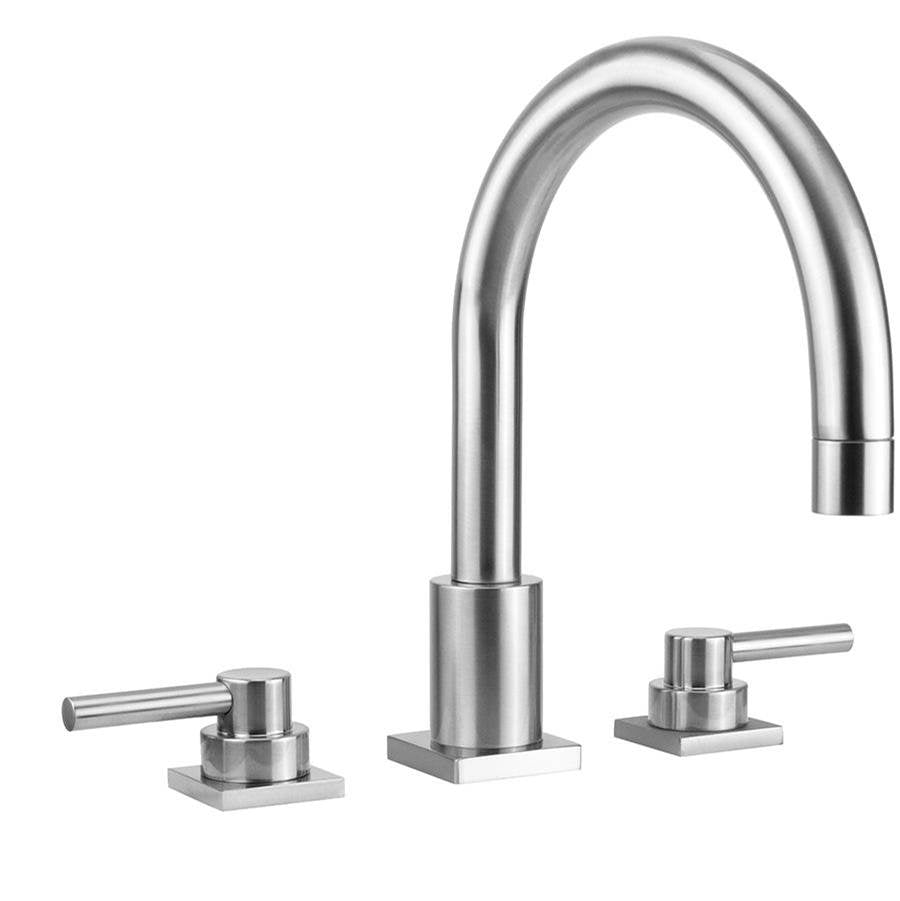 Jaclo - Contempo Uptown Roman Tub Set with Contempo Low Lever Handles - Square Escutcheons - White