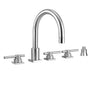 Jaclo - Contempo Uptown Roman Tub Set with Peg Lever Handles - Square Escutcheons and Straight Handshower Holder - Vintage Bronze