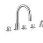 Jaclo - Contempo Uptown Roman Tub Set with Thumb Handles - Square Escutcheons and Angled Handshower Holder - Vintage Bronze