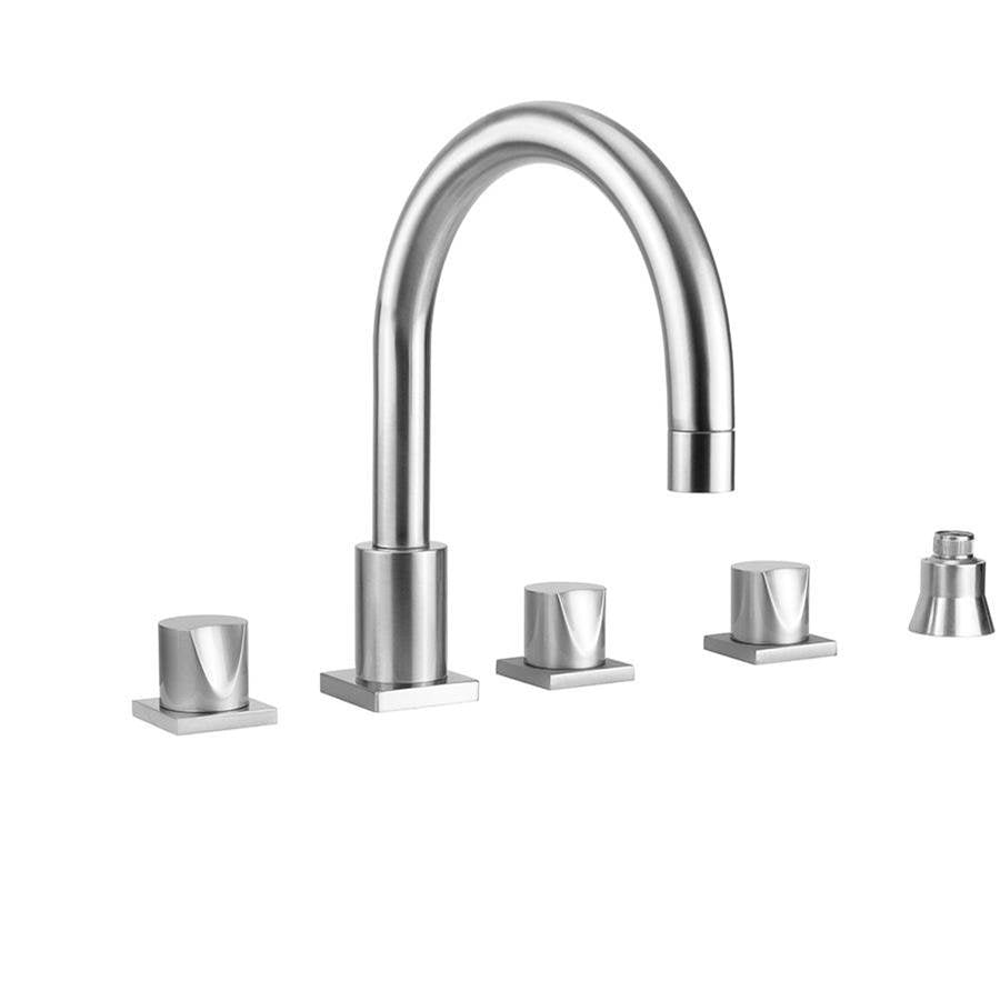 Jaclo - Contempo Uptown Roman Tub Set with Thumb Handles and Straight Handshower - Vintage Bronze