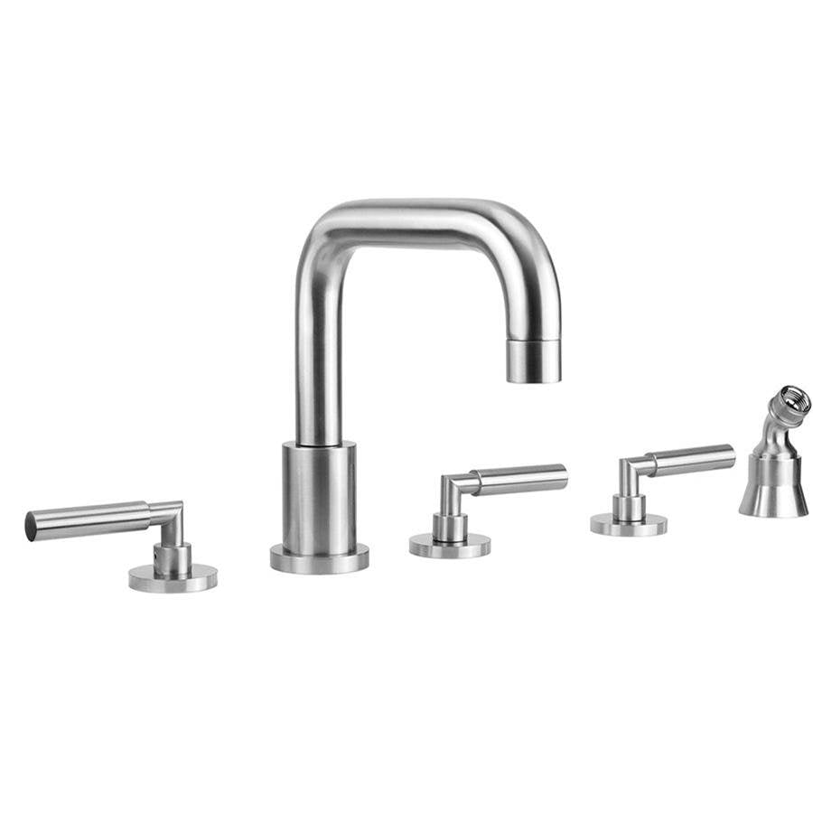 Jaclo - Contempo Downtown Roman Tub Set with Hub Base Lever Handles and Angled Handshower Holder - Vintage Bronze